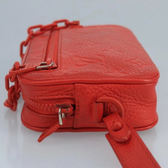 LOUIS VUITTON Monogram Empreinte Pochette Volga Bag Red M53555 LV Auth 111442 - Picture 8 of 16